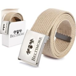 Beltimore Beltimore beżowy męski parciany pasek parciak F79. Brązowe paski damskie Beltimore, bez wzorów. Za 32.99 zł.