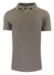 Oryginalna Koszulka Polo - Brave Soul - Taupe (Beż z Szarością). Szare koszulki polo męskie Brave Soul, l, bez wzorów, z bawełny, casualowe, bez ramiączek. Za 75.00 zł.