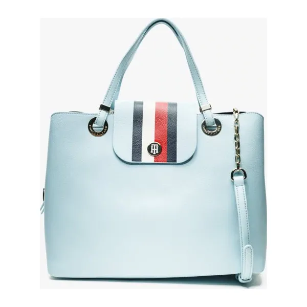 Tommy Hilfiger Torebka My Tommy Satchel , niebieski, rozmiar ONE SIZE. Niebieskie torebki do ręki damskie Tommy Hilfiger, bez wzorów, z materiału, eleganckie, bez dodatków. W wyprzedaży za 489.99 zł.