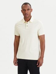 Calvin Klein Polo LV04LB276G Écru Regular Fit. Białe koszulki polo męskie Calvin Klein, l, bez wzorów, z bawełny, bez ramiączek. Za 329.99 zł.