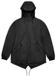Rains płaszcz przeciwdeszczowy unisex FISHTAIL JACKET W3 18010 01 BLACK L. Czarne kurtki damskie Rains, l, bez wzorów, bez kaptura. Za 756.44 zł.