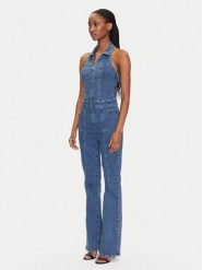 Guess Kombinezon W5GD1C D4LT0 Niebieski Regular Fit. Niebieskie sukienki damskie Guess, xl, z aplikacjami, z bawełny, bez kołnierzyka, bez ramiączek. Za 499.99 zł.