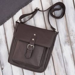 Listonoszka męska na ramię vintage retro ze skóry naturalnej brązowa Paolo Peruzzi E-32-BR. Brązowe torby na ramię męskie bez wzorów, z materiału, eleganckie, na ramię. Za 129.00 zł.