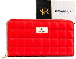 Rovicky Czerwony portfel damski ze skóry ekologicznej z pikowanym panelem - Rovicky NoSize. Czerwone portfele damskie ROVICKY, bez wzorów, ze skóry ekologicznej. Za 31.96 zł.