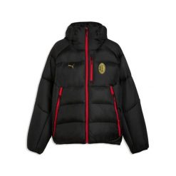 Kurtka puchowa Milan AC Tech 2025/26. Czarne kurtki męskie Puma, l, bez wzorów, z puchu, bez kaptura. Za 579.50 zł.