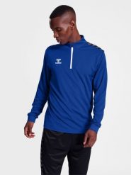 Bluza dresowa 1/2 zip Hummel Authentic. Niebieskie bluzy męskie Hummel, s, bez wzorów, z dresówki, bez kaptura, na fitness i siłownię. Za 212.45 zł.