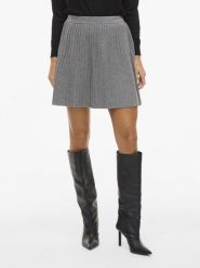 Vila Damska spódniczka mini z dzianiny - VINuria Kobiety Sztuczne włókno szary jednolity, L. Szare spódnice damskie Vila, l, bez wzorów, z dzianiny, mini, plisowane. Za 199.95 zł.