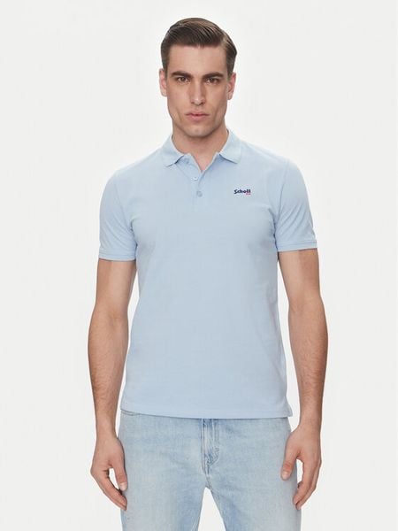 Schott NYC Polo PSCASUAL Niebieski Regular Fit. Niebieskie koszulki polo męskie Schott NYC, m, bez wzorów, z bawełny, bez ramiączek. Za 99.99 zł.