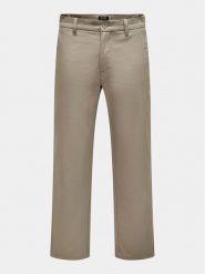 Only & Sons Spodnie materiałowe Edge-Ed 22024468 Beżowy Loose Fit. Brązowe spodnie materiałowe męskie Only & Sons, m, bez wzorów, z bawełny. Za 119.99 zł.