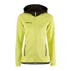 Damska kurtka dresowa z pełnym zamkiem błyskawicznym Craft Extend. Żółte kurtki damskie Craft, xs, bez wzorów, z dresówki, bez kaptura. Za 368.95 zł.