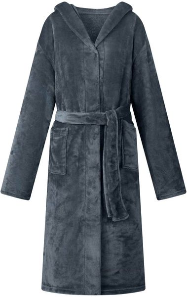 VidaXL Szlafrok z kapturem Granatowy xl Flanela. Niebieskie szlafroki męskie vidaXL, m, bez wzorów, bez ramiączek, z kapturem. Za 147.99 zł.