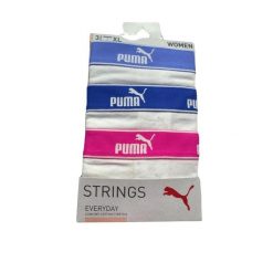 Stringi damskie Puma STRING 3-PACK 93533708. Białe stringi damskie Puma, bez wzorów, z materiału. Za 138.48 zł.