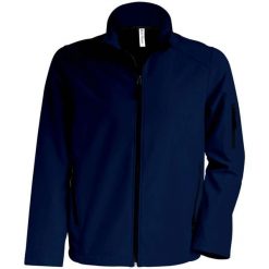 Kurtka Kariban Softshell. Niebieskie kurtki męskie KARIBAN, m, bez wzorów, z elastanu, bez kaptura. Za 246.00 zł.