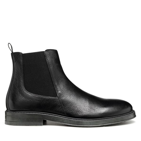 Sztyblety Geox. Czarne botki męskie Geox, bez wzorów, bez zapięcia. Za 589.99 zł.