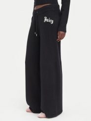 Juicy Couture Spodnie dzianinowe JCWBJ226310 Czarny Relaxed Fit. Czarne spodnie materiałowe damskie Juicy Couture, l, bez wzorów, z dzianiny. Za 449.99 zł.