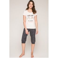 Henderson Ladies - Piżama Danni. Szare piżamy damskie Henderson Ladies, z nadrukiem, z bawełny. W wyprzedaży za 59.90 zł.