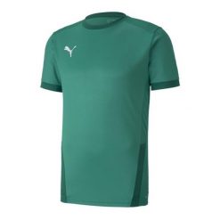Męska Koszulka TeamGoal 23. Zielone koszulki sportowe męskie Puma, m, bez wzorów, bez kołnierzyka, bez ramiączek, trekkingowe. Za 120.99 zł.