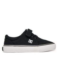 Tenisówki DC. Czarne trampki i tenisówki chłopięce DC, bez wzorów, bez zapięcia. Za 99.99 zł.