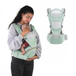 6 w 1 ergonomiczny oddychający plecak-nosidełko dla dziecka 0-36 miesięcy. Zielone torby i plecaki dziecięce MOBICLINIC, z bawełny. Za 169.95 zł.