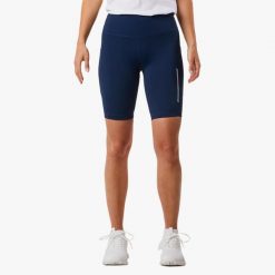 Krótkie legginsy treningowe damskie Swedemount Core Pocket Tights szybkoschnące. Niebieskie legginsy damskie SWEDEMOUNT, bez wzorów, z tkaniny. W wyprzedaży za 95.00 zł.