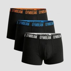 Bokserki męskie unisex FIT Trunks 3-pak. Czarne bokserki męskie GYMBEAM, m, bez wzorów, z bawełny. Za 126.90 zł.
