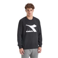 Bluza męska DIADORA SWEATSHIRT CREW CHROMIA. Czarne bluzy męskie Diadora, m, bez wzorów, bez kaptura. Za 99.99 zł.