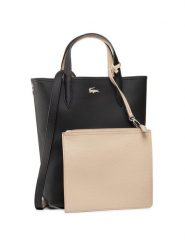 Lacoste Torebka Vertical Shopping Bag NF2991AA Czarny. Czarne torebki do ręki damskie Lacoste, bez wzorów, ze skóry, bez dodatków. Za 409.99 zł.