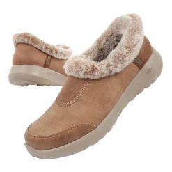 Buty Skechers ON-THE 175490/CSNT beżowy. Brązowe obuwie sportowe damskie bez wzorów, z materiału. Za 414.66 zł.