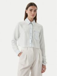 Patrizia Pepe Koszula 2C1665/D9A0-CB20 Niebieski jasny Regular Fit. Niebieskie bluzki damskie Patrizia Pepe, bez wzorów, z lyocellu, bez kołnierzyka, bez ramiączek. Za 1,109.00 zł.