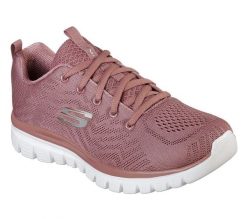 Buty sportowe Sneakersy damskie, Graceful - Get Connected. Czerwone obuwie sportowe damskie Skechers, bez wzorów, z materiału, trekkingowe. Za 249.99 zł.