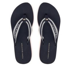 Japonki Tommy Hilfiger. Niebieskie klapki damskie Tommy Hilfiger, bez wzorów, bez obcasa. Za 189.99 zł.