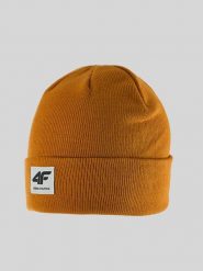 4F Czapka beanie męska - żółta Uniwersalny. Żółte czapki i kapelusze męskie 4f, na zimę, bez wzorów, z dzianiny, klasyczne. Za 49.99 zł.