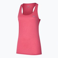 Koszulka do biegania damska Mizuno Impulse Core Tank. Czerwone koszulki sportowe damskie Mizuno, s, bez wzorów, ze skóry, bez kołnierzyka, bez ramiączek, do biegania. Za 57.99 zł.
