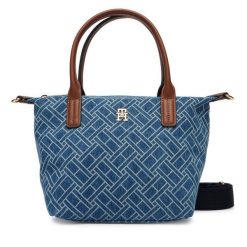 Torebka Tommy Hilfiger. Niebieskie torebki do ręki damskie Tommy Hilfiger, bez wzorów, z denimu, klasyczne, bez dodatków. Za 449.99 zł.