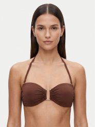 Max Mara Beachwear Góra od bikini Amelia 2616821239 Brązowy ciemny. Brązowe bikini damskie Max Mara Beachwear, bez wzorów. Za 639.99 zł.