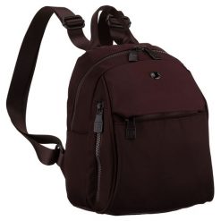 Bordowy, miejski plecak damski wykonany z poliestru - Peterson. Czerwone plecaki damskie Peterson, bez wzorów, biznesowe. Za 89.99 zł.
