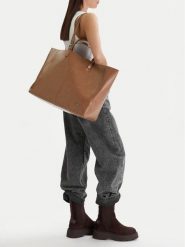 G-Star Raw Torebka EO-LDA8455 Beżowy. Brązowe torebki do ręki damskie G-Star Raw, bez wzorów, z materiału, retro, bez dodatków. Za 299.99 zł.