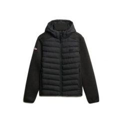 Kurtka z kapturem Superdry Storm Knit. Czarne kurtki męskie Superdry., xl, z aplikacjami, z dżerseju, z kapturem. Za 489.15 zł.