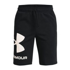 Czarne spodenki chłopięce Under Armour Rival z polaru z logo. Czarne szorty dla chłopców Under Armour, na lato, bez wzorów, z bawełny. Za 258.99 zł.
