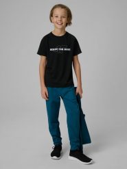 4F Koszulka sportowa szybkoschnąca chłopięca - czarna 158/164 (12-14 lat). Czarne t-shirty dla chłopców 4f, bez wzorów, bez ramiączek. Za 59.99 zł.