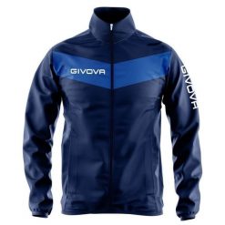 Kurtka piłkarska dla dorosłych Givova Rain Scudo granatowo-niebieska. Niebieskie kurtki sportowe męskie Givova, xs, bez wzorów, z meshu, do piłki nożnej. Za 110.10 zł.
