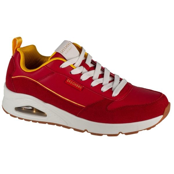 Buty sportowe Sneakersy męskie, Uno - Victory Pack. Czerwone buty sportowe męskie Skechers, bez zapięcia, trekkingowe. Za 339.99 zł.