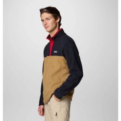 Bluza męska Columbia Steens Mountain Half Snap. Brązowe bluzy męskie Columbia, m, bez wzorów, bez kaptura. W wyprzedaży za 170.00 zł.