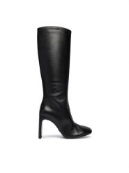 Patrizia Pepe Kozaki 2Y0035 L048 K103 Czarny. Czarne kozaki damskie Patrizia Pepe, ze skóry, bez obcasa, na słupku. Za 2,099.00 zł.
