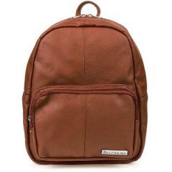 SKÓRZANY damski PLECAK elegancki pojemny koniakowy Beltimore R33. Brązowe plecaki damskie bez wzorów, eleganckie. Za 199.90 zł.