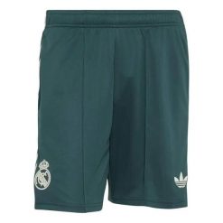 Spodenki zewnątrz Real Madryt 2026/27. Zielone krótkie spodenki sportowe męskie Adidas, s, bez wzorów, z tkaniny, do piłki nożnej, climacool (adidas). Za 194.00 zł.
