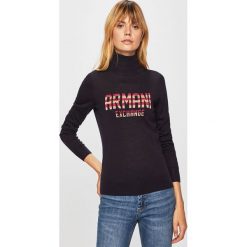 Armani Exchange - Sweter. Czarne swetry damskie Armani Exchange, l, bez wzorów, z dzianiny, bez kołnierzyka, bez ramiączek, bez kaptura. Za 479.90 zł.