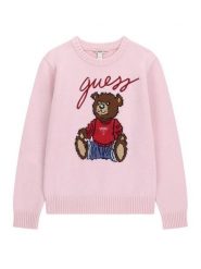Guess Sweter H6BR01 Z1336 Różowy jasny Regular Fit. Czerwone swetry dla dziewczynek Guess, z aplikacjami, bez kołnierzyka, bez ramiączek, bez kaptura. Za 234.99 zł.