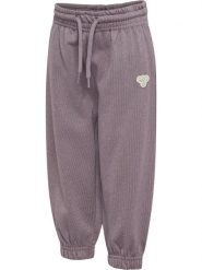 Hummel Spodnie hmlMINI LOOSE GLI PANTS BEE luźny krój z delikatnym efektem. Szare spodnie dresowe damskie Hummel, z aplikacjami, z bawełny. Za 154.29 zł.