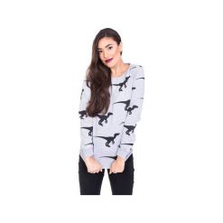BLUZA W DINOZAURY - Szara. Szare bluzy damskie Heroesque, z bawełny. Za 189.00 zł.